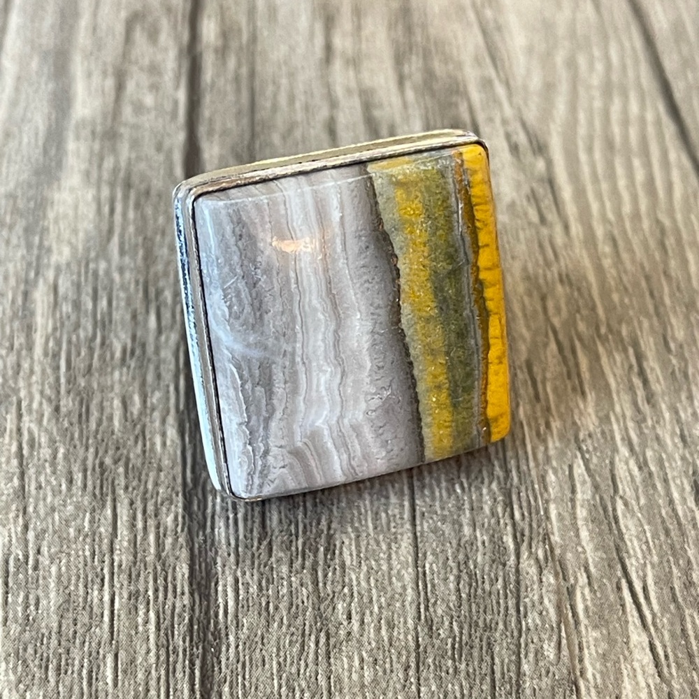 Bumblebee Jasper Square Cut Ring - image 5